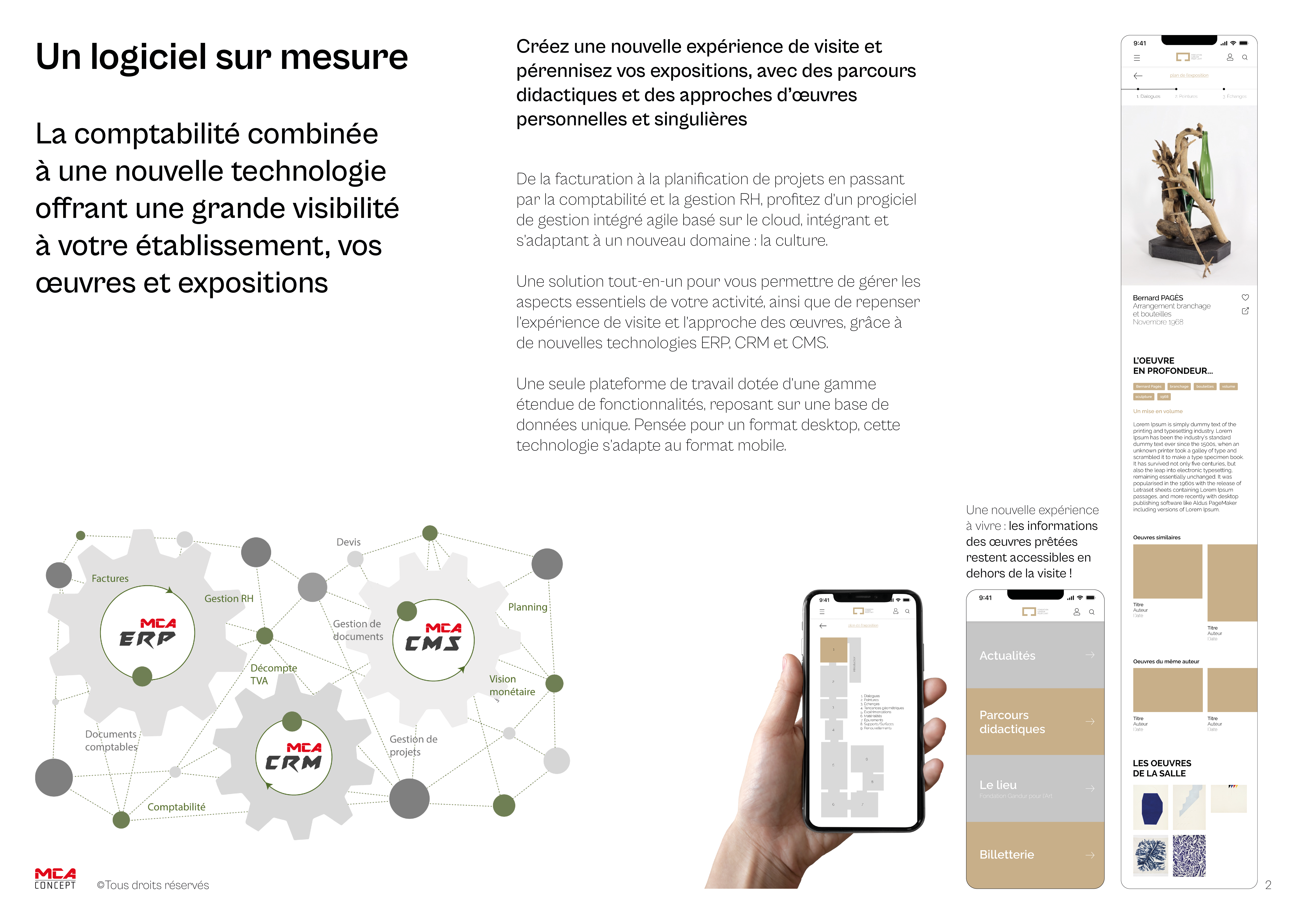 Maquette pour présenter un logiciel de gestion repensé pour le monde culturel