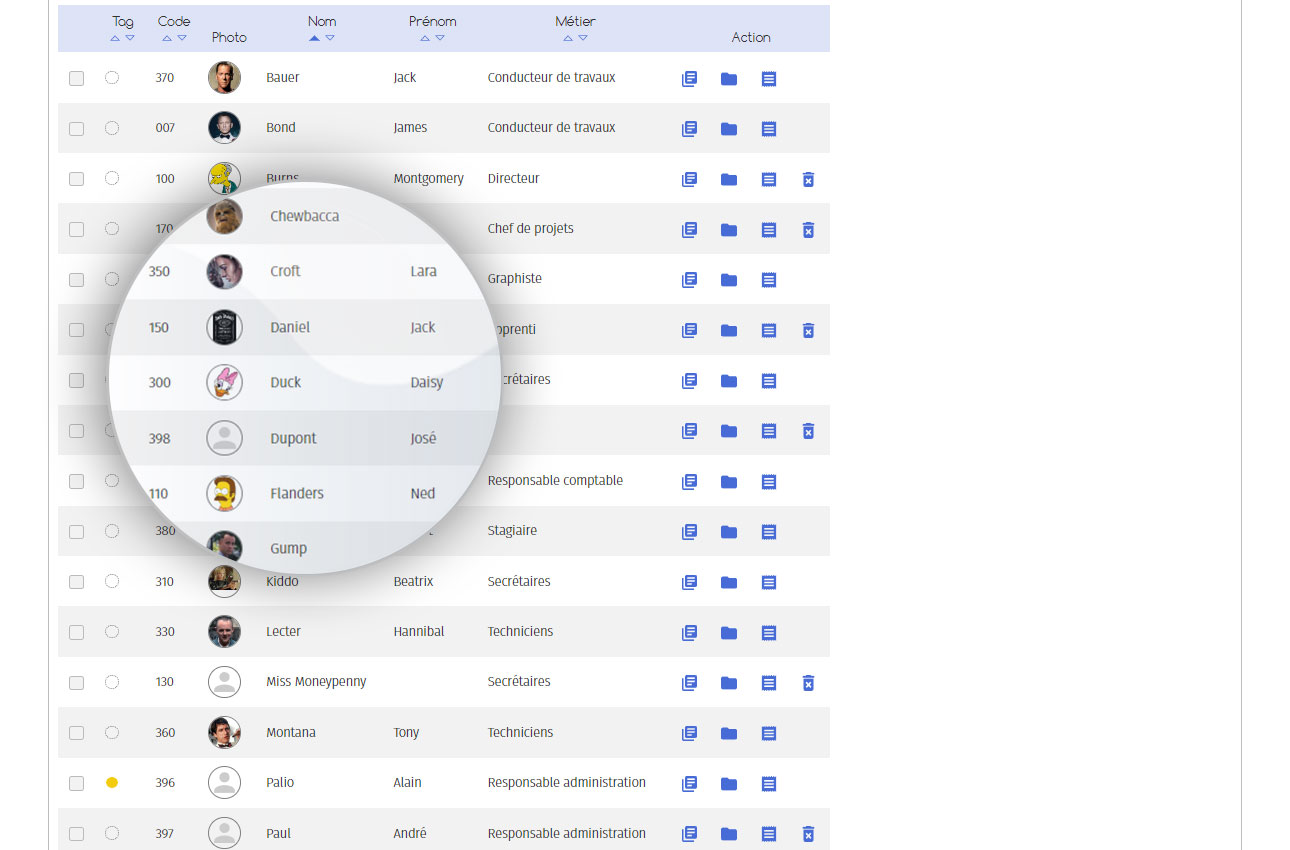 Présentation de la gestion employé dans MCA Stone