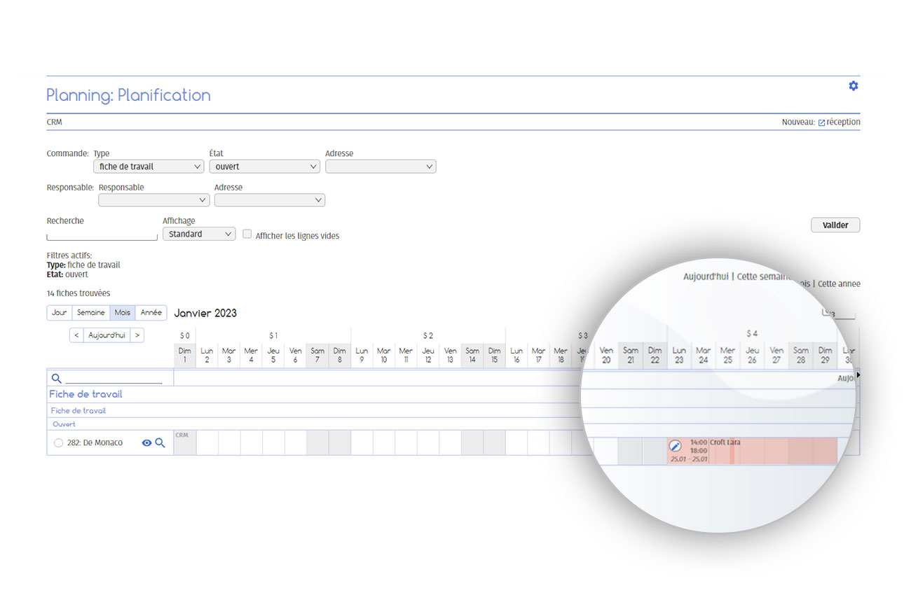 Présentation de la gestion du planning dans MCA Stone